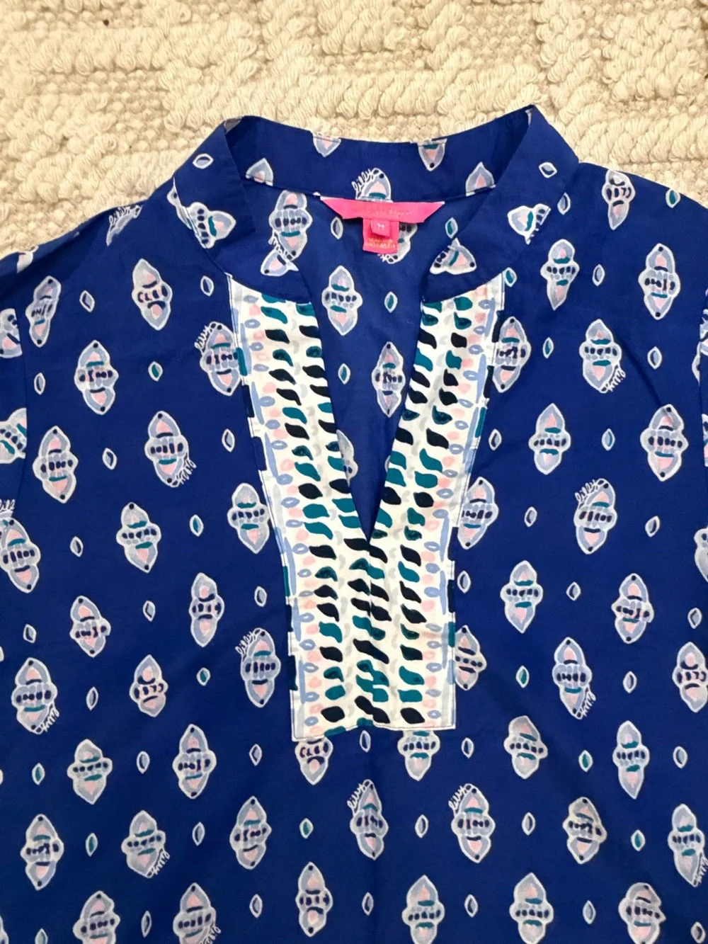 Lilly Pulitzer Royal Blue & White Printed Tunic